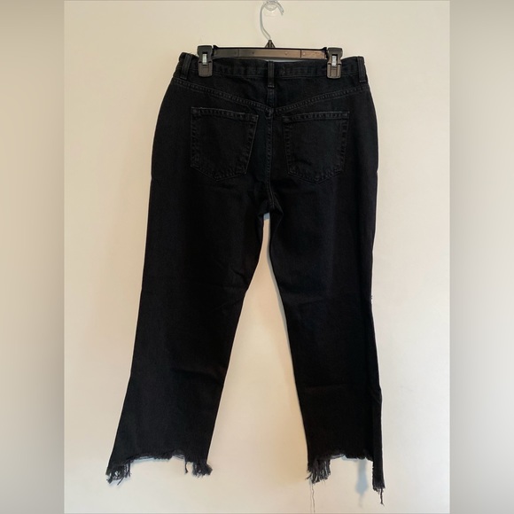 Free People NWT We The Free Maggie Mid-Rise Straight-Leg Jeans Washed Black - Picture 4 of 4